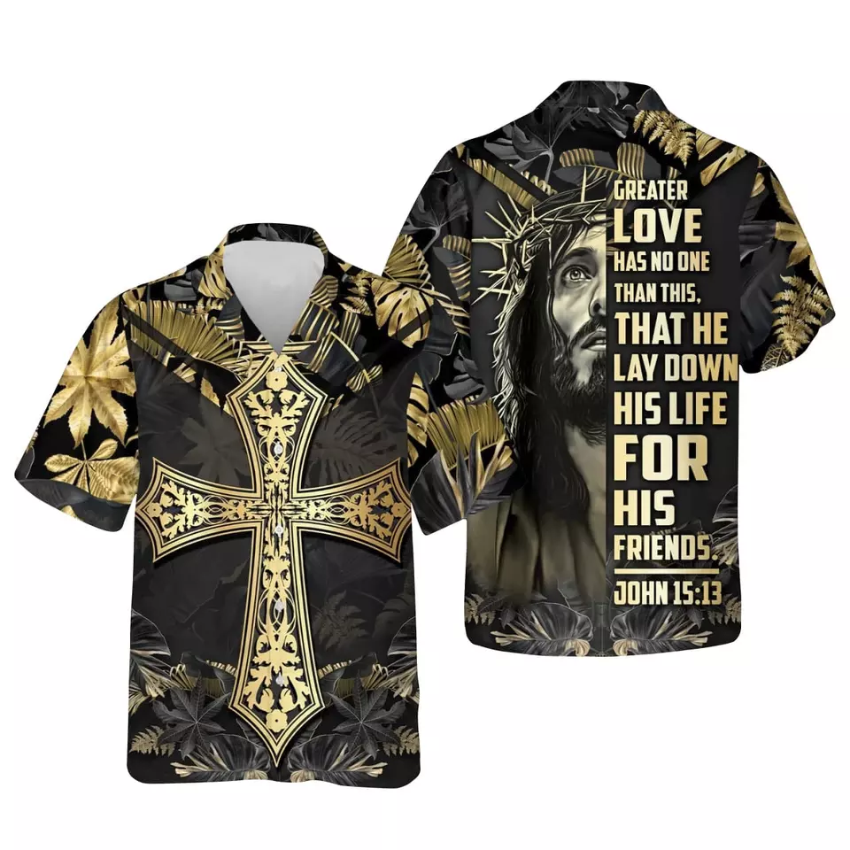 Jesus Religious Casual Short Sleeve Hawaiian Shirts High Quality Quick Dry Digital Painting Summer Cheap Shirt