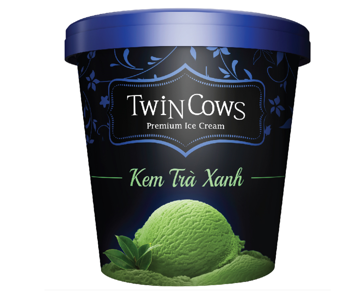 Premium Ice Cream - Vinamilk - Twin Cows Per Box Brand - Matcha Flavor - Packing 450 Ml X 6 Boxes Per Carton HACCP Halal BRC ISO