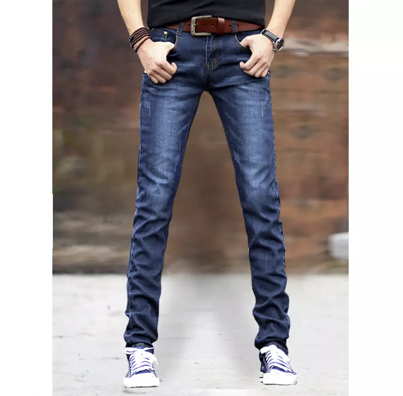 Denim Jeans Wild Straight Pants Men Casual Jeans High Quality