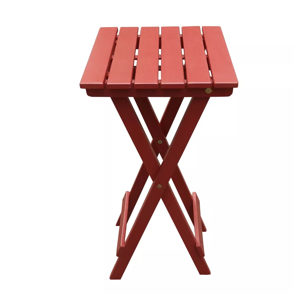 Folding Side Table of Vietnamese acacia wood, environmentally friendly, foldable, easy to move