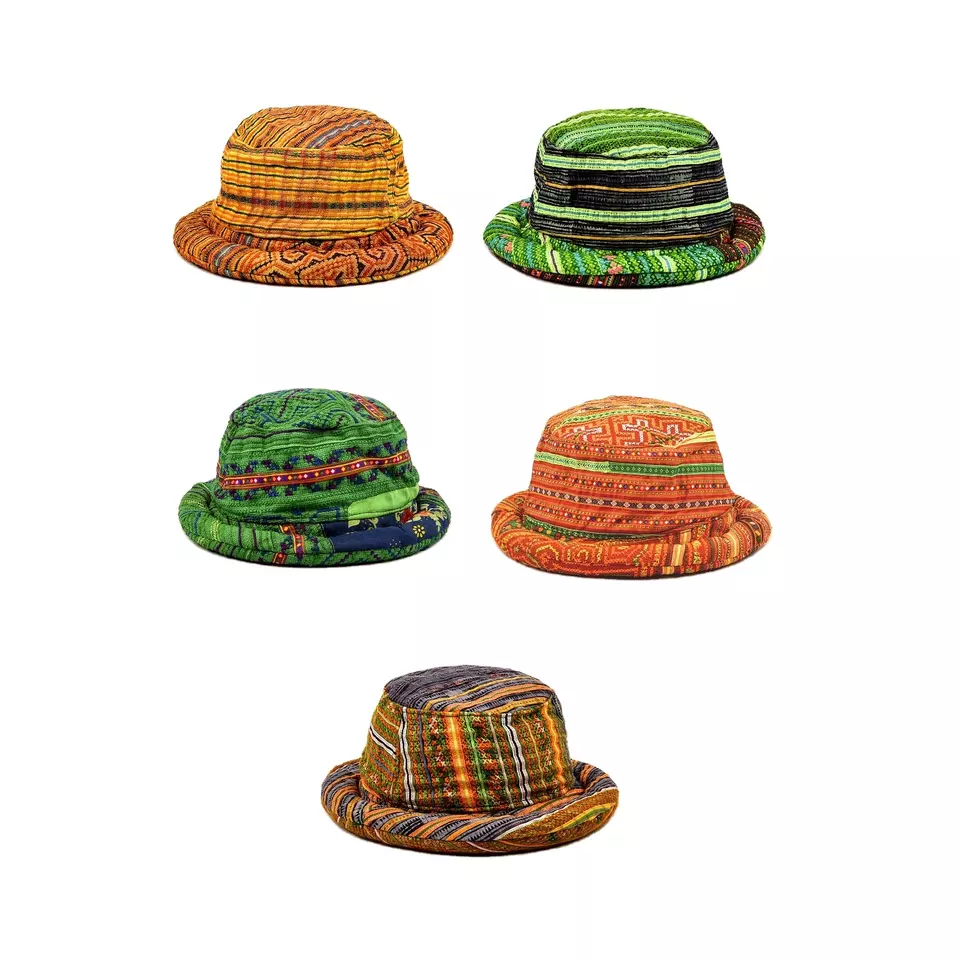 OEM/ODM High Quality Unisex Plain Pattern CLASSIC Fashion Accessories Old Brocade Brimmed Hat With Cotton Lining