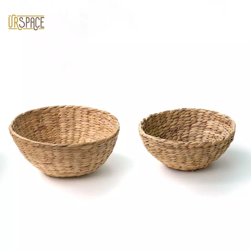 High Quality ODM/OEM service Set of 2 Water Hyacinth Round Bowls For Holding Fruits, Food