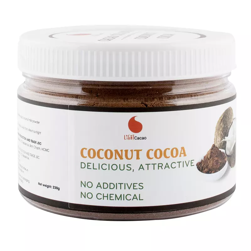Cocoa Ingredients CACAO Coconut Jar 230g Best Cocoa Powder Natural 100% in Box Packaging From Vietnam