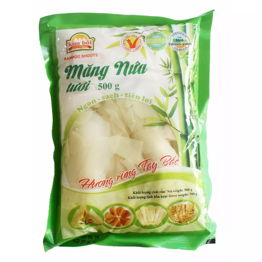 Vietnamese Fresh Nua Bamboo Shoots In Packet Pale Color Mildly Sweet Taste 24 Months