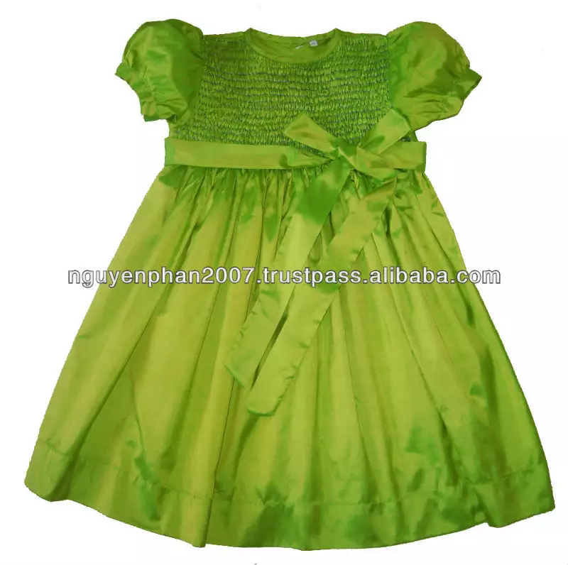 Lime Silk Baby Girls Dress for Party