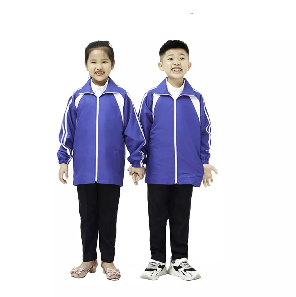Made In Vietnam Number One School Uniform Customized Logo Sao Mai Wind Jacket For Students For Sale
