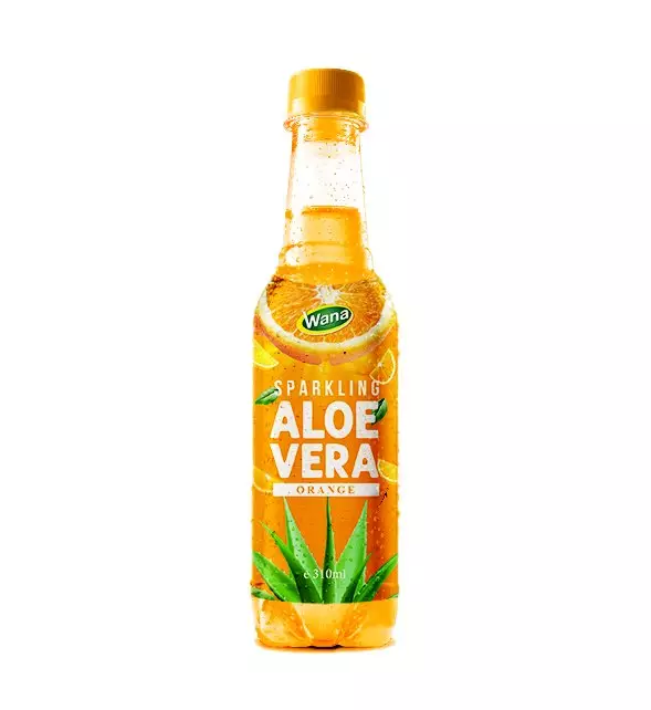 Customized Sparkling Aloe Vera Drink with Orange Flavor in 310ml
