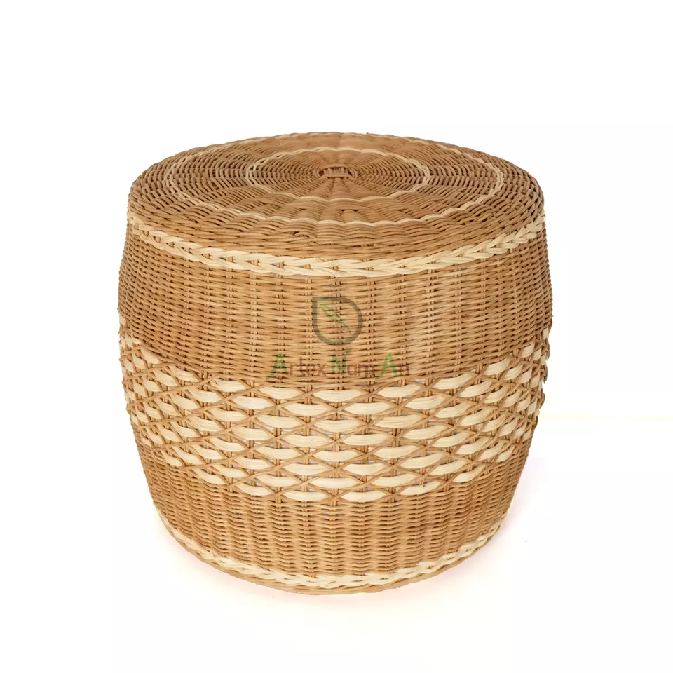 Round rattan floor cushion/rattan wicker furniture/straw woven pouf stool ottoman for living room
