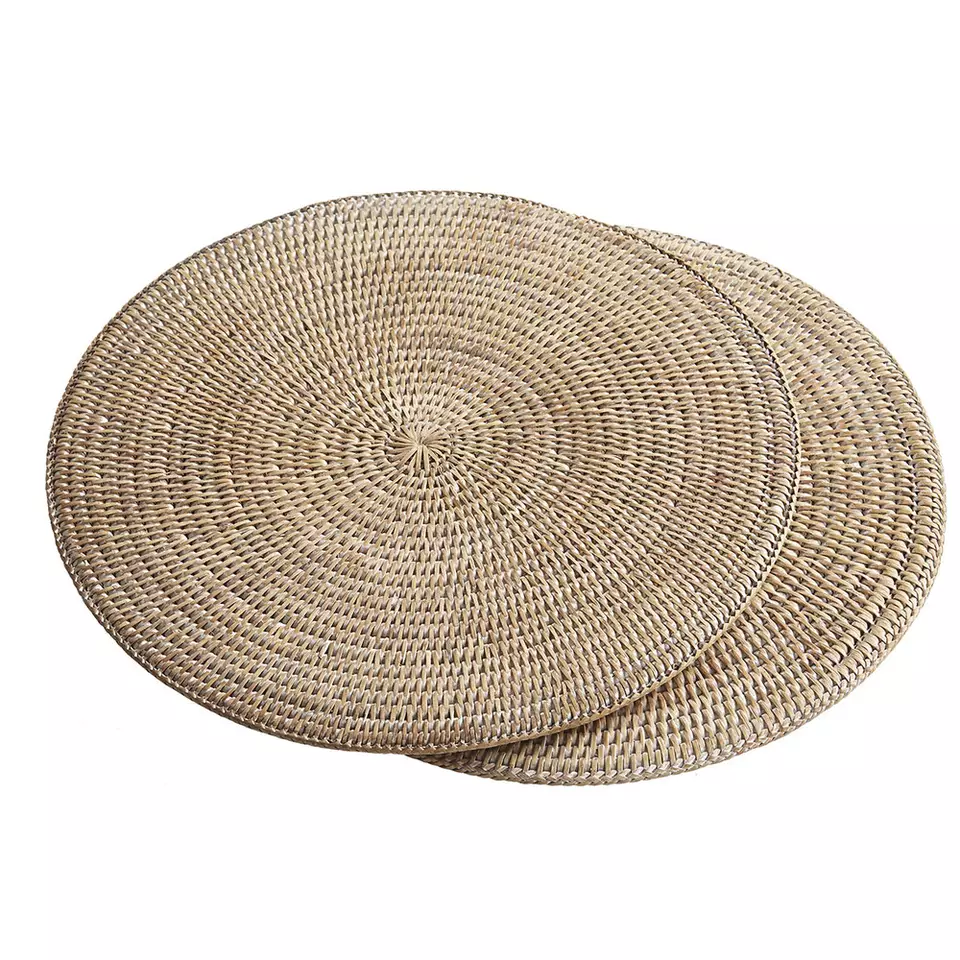 Wicker charger plate rattan placemats wholesale whitewash rattan placemat handmade art decor