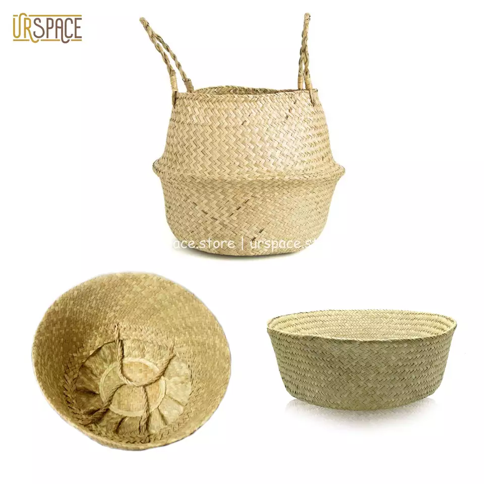 Eco-friendly Belly Basket Seagrass Folding Basket ODM/OEM Service Low MOQ Vietnam Manufacture