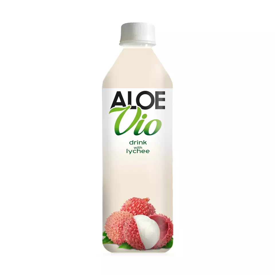HACCP Certified 500ml Lychee Flavored Aloe Vera Soft Drink Vio Brand