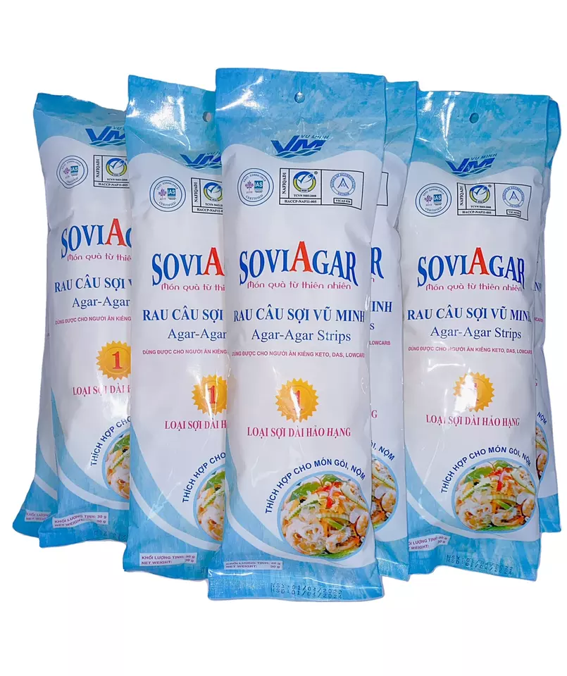 Agar Strips Hot Sales No Preservatives Using For Confectionery ISO Certification Packaging Carton PE Bag & PP Bag Vietnam