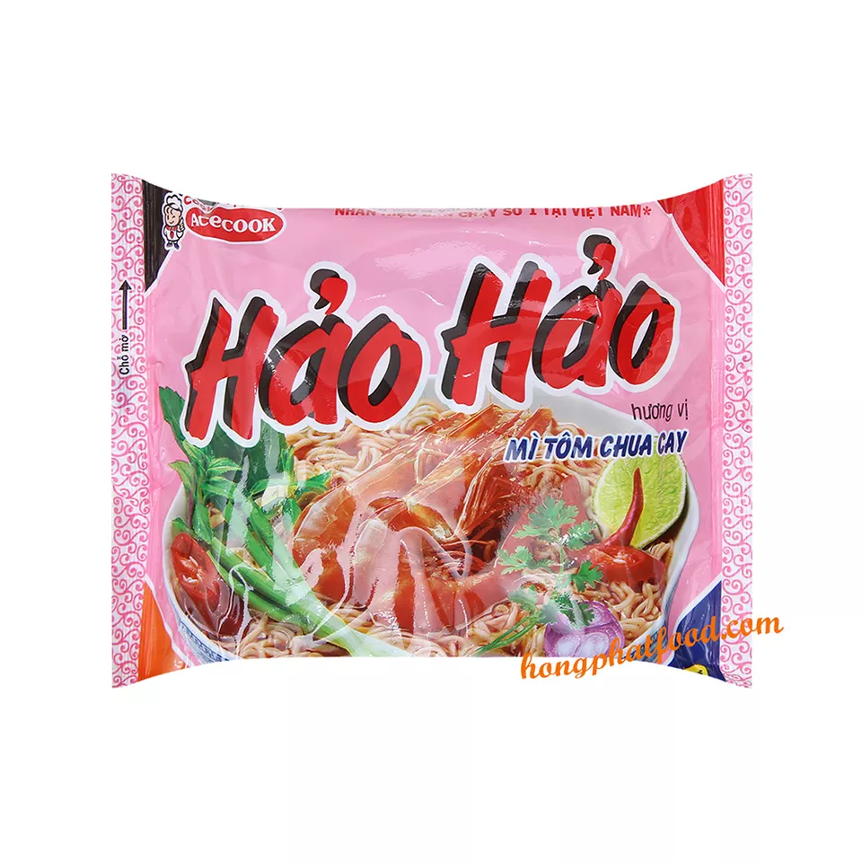 HAO HAO Sour and Spicy Instant Noodle- Shrimp flavour - 75g - GOOD PRICE