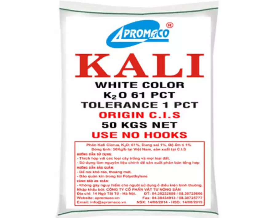 White Potash FertilizerHigh Quality best price Agriculture Plant Organic K2O 60% Clorua Kali
