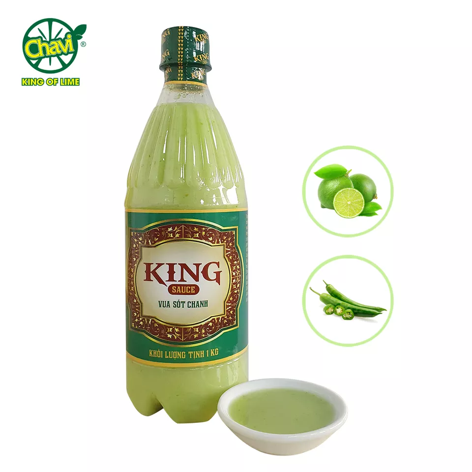 CHAVI LIME CHILI SAUCE 1 Kg Bottle - High Food Grade Tasty Green Lime Chili Sauce dipping sauce for seafood dishes