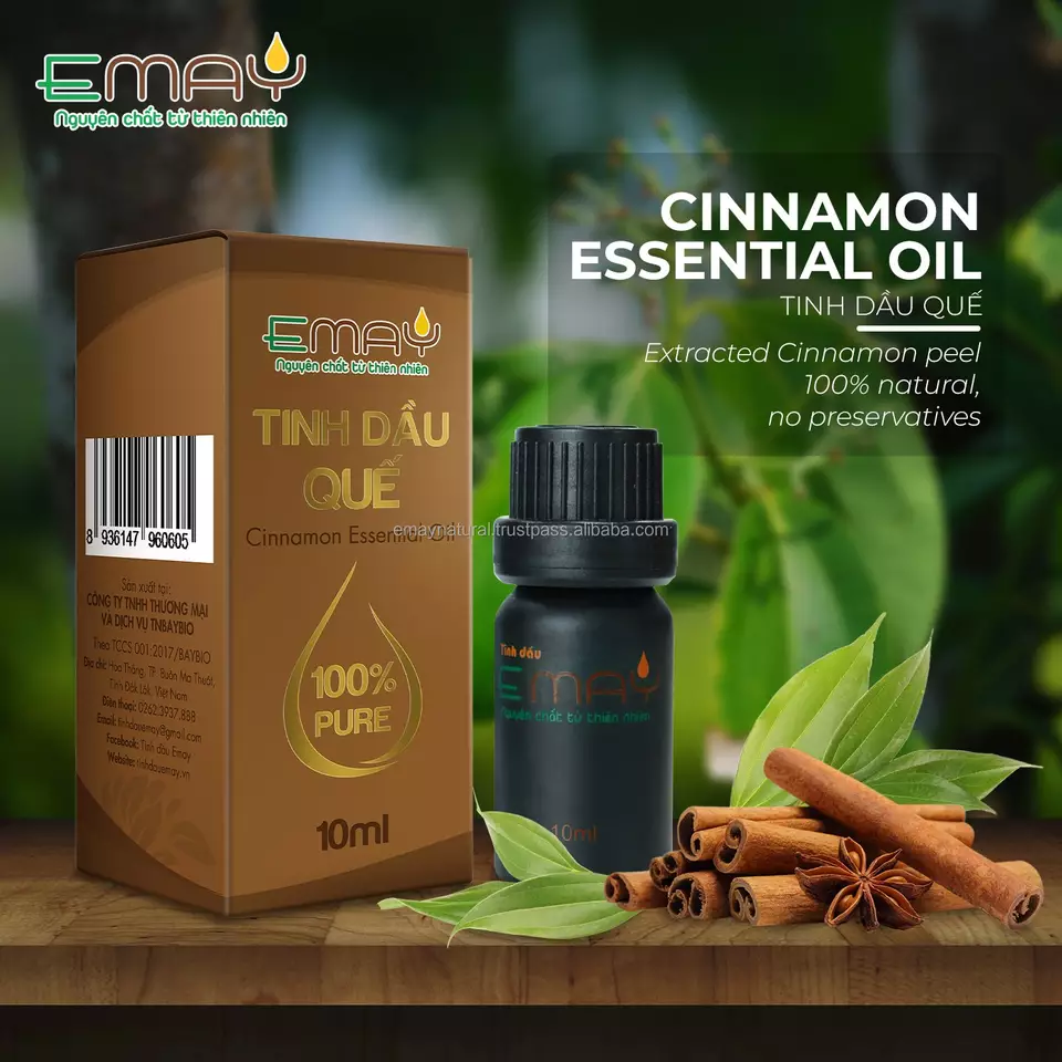 Emay 100% From Natural Essential Oil Extracted From Cinnamon Set 10 50 100 ml Emay Bottled Aromatherapy Oil Accept OEM Order