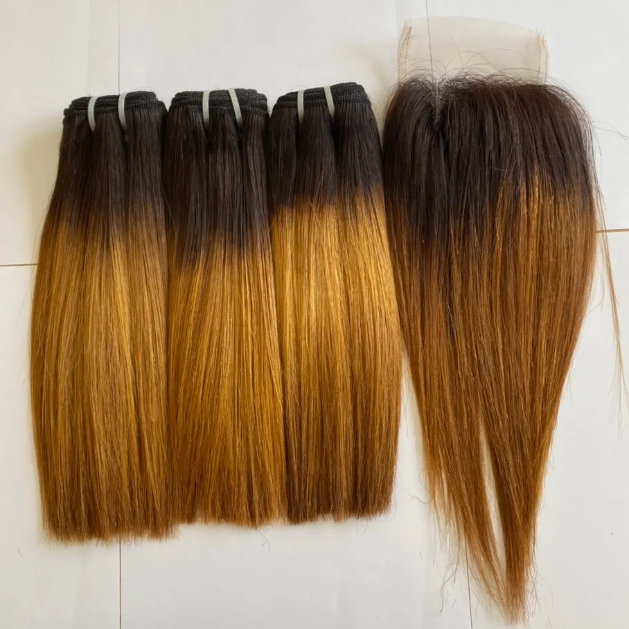 WHOLESALE DEALS, bone straight color hair with closure 4*4 ,100% human hair VietNam