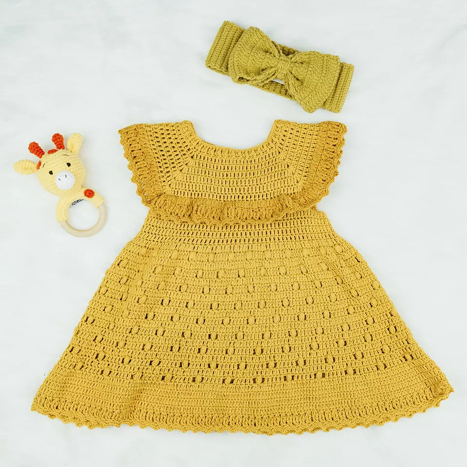 Knitted Baby Clothes Newborn Romper Set For Girls Flutter Sleeve Tops Floral Shorts Headband