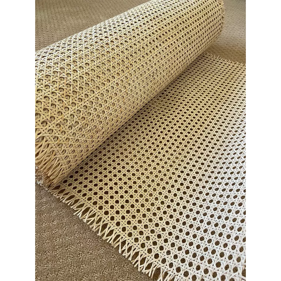 Wholesale Rattan Cane Webbing Roll Natural Mesh Furniture Bleached rattan canvas
