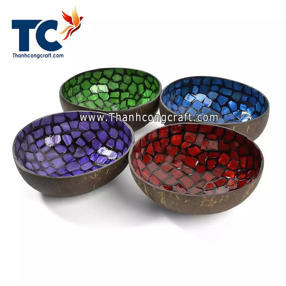 Natural coconut shell bowl ecofriendly for baby lacquer coconut bowls set handmade