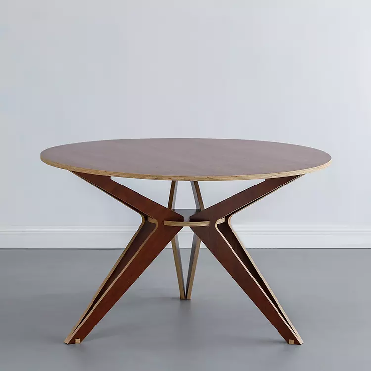 Industrial black plywood top big round oval metal restaurant dining table