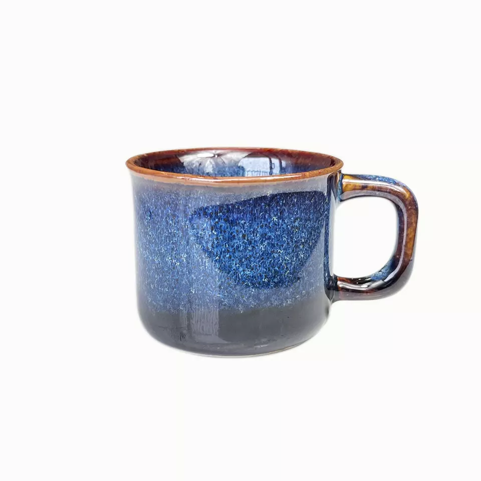 OEM Tea Infuser Blue Ocean Waves Espresso Cup with handle 6.4 cm