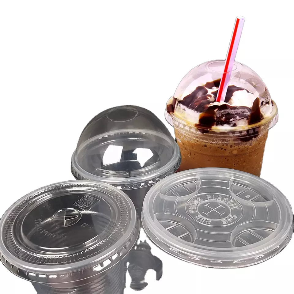 Best Selling LIds Plastic Plastic Lids Eco Friendly And Disposable Feature Customized Lid Rainbow 95 PET Plastic For Cups