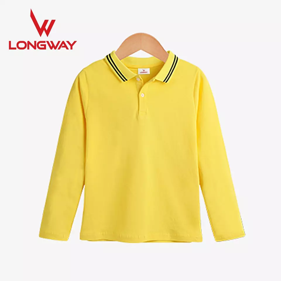Wholesale boys polo shirt brands spring long sleeve beautiful new design casual polo shirt for kids
