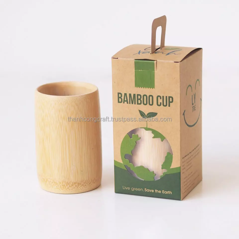 100% Handmade Natural Bamboo Coffee Cup Baby Customized Logo Bamboo Cups