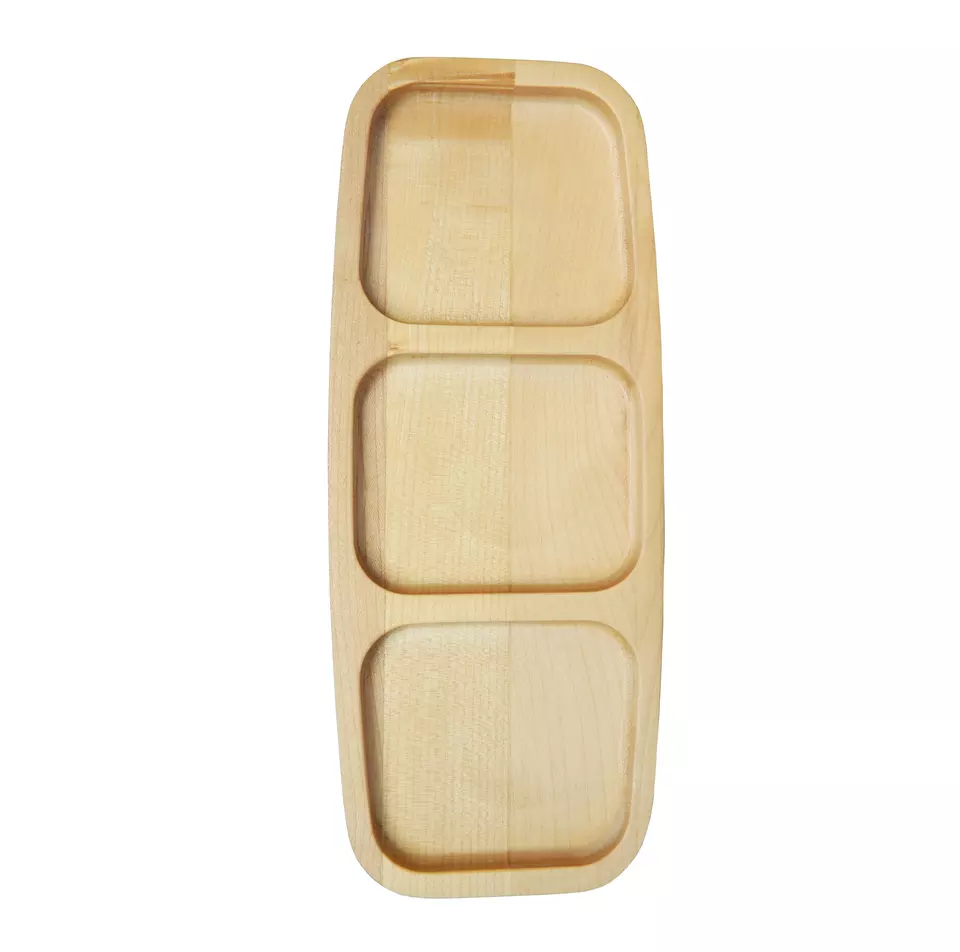 For Kitchen (Butcher Block) with 3 sections Rectangle Platter and Tray Wood - Acacia Platter and Tray