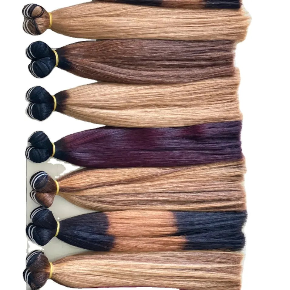 Anluxhair_Vietnam ombre straight Hair Raw Brazilian Cuticle Aligned Hair ombre straight Human Hair ombre straight with Closure
