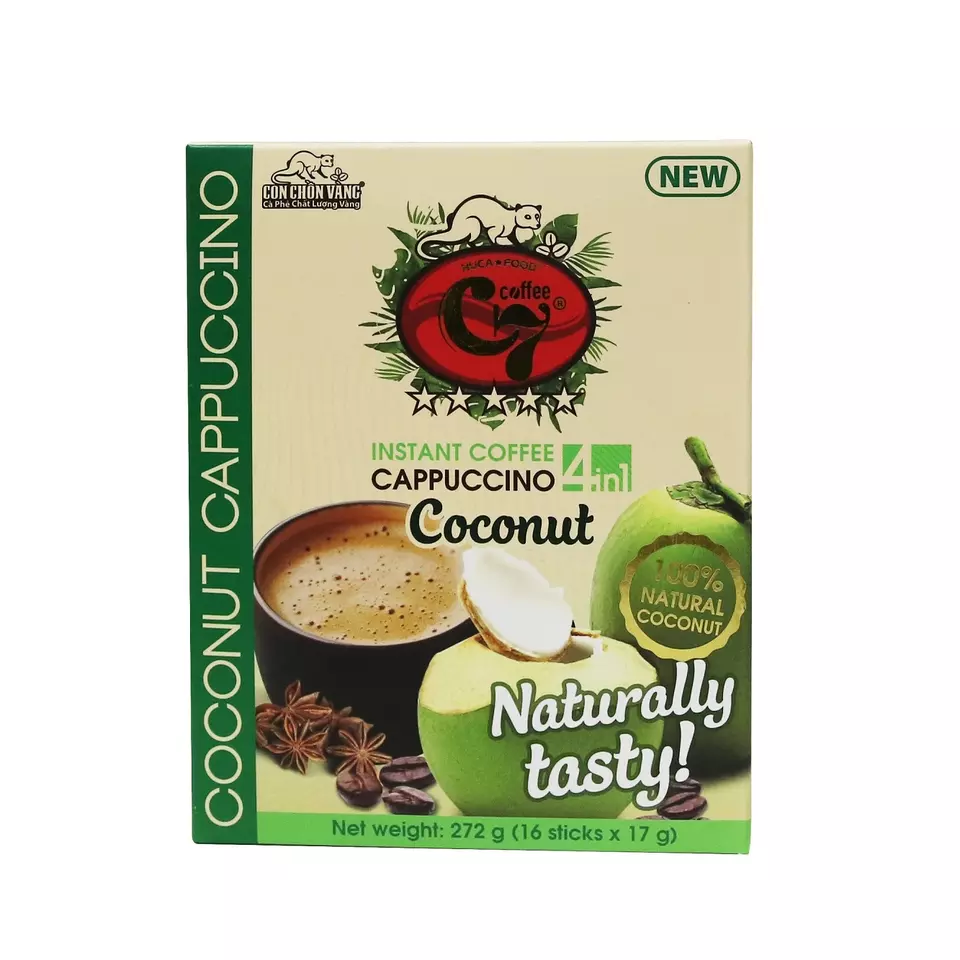 Coconut coffee - Instant 4 in 1 - with 100% coconut milk powder -Golden Weasel Coffee C7