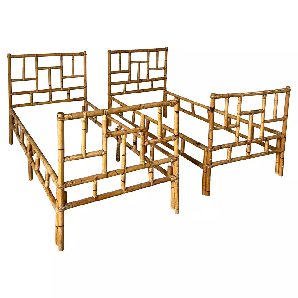 Bamboo beds modern and traditional style cheap price for family solid durable bedroom furniture