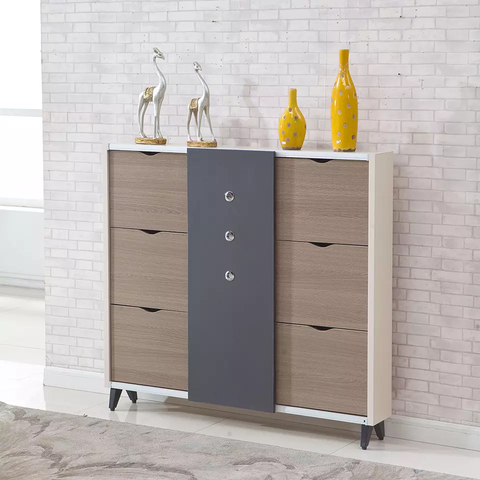 Modern Folding shoe rack cabinet wooden Storage Cabinet Furniture wholesale price affordable design style