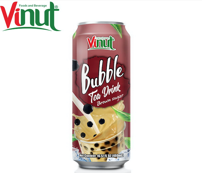 490ml Vinut New Product Can (Tinned) Free Sample Free Label New Packing Brown Sugar Bubble Tea Drink Manufacturers In Vietnam