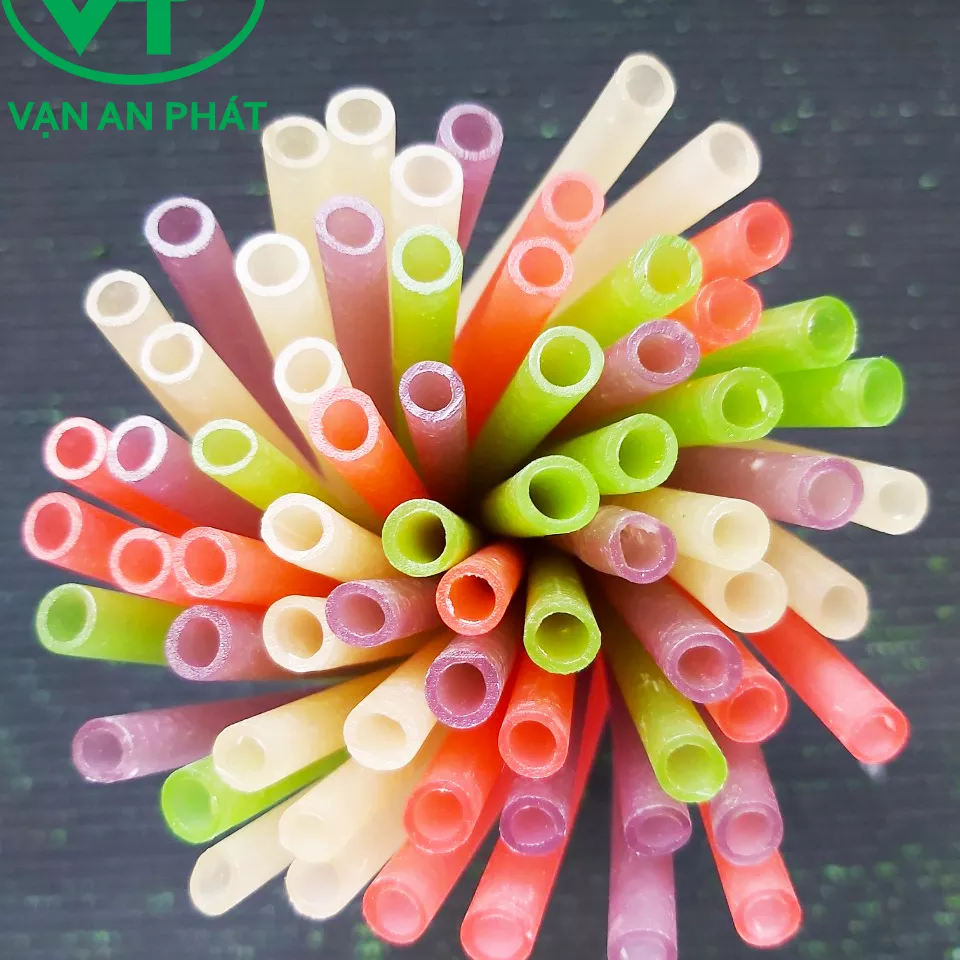100% From Natural Rice Flour - Colorful Drinking Rice Straw Made From Rice Flour Pasta Drinking Straw