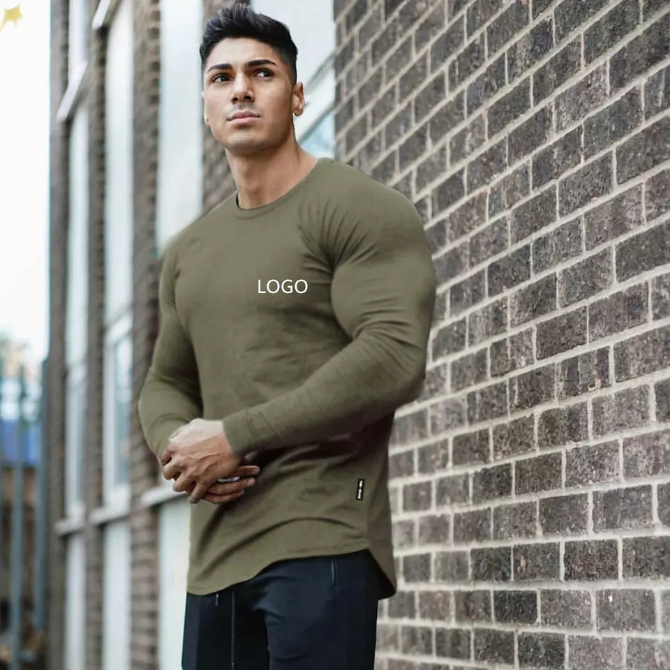 Long Sleeve Customized Color Spandex / Polyester Sportswear Quick Dry Breathable Men Gym Clothes Gym Fitness Sets