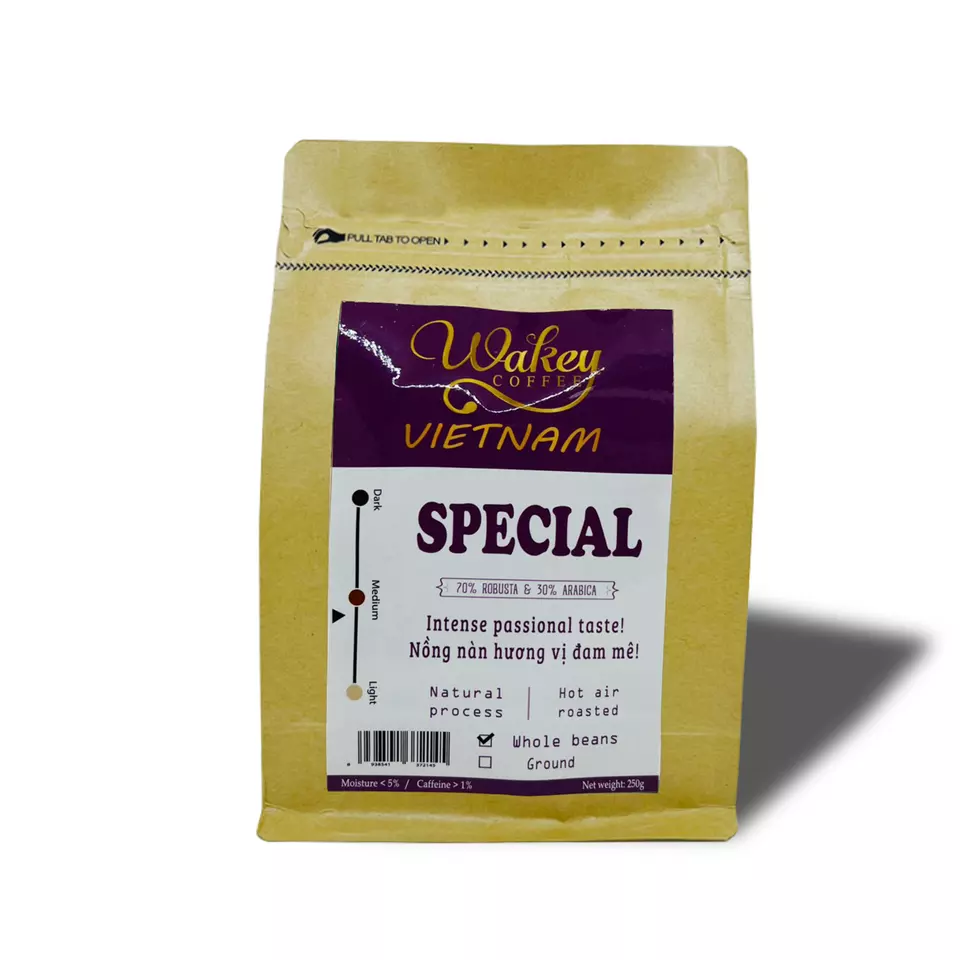 500g Zipper bag Packaging Special 50% Arabica & 50% Robusta Roasted coffee powder with original taste