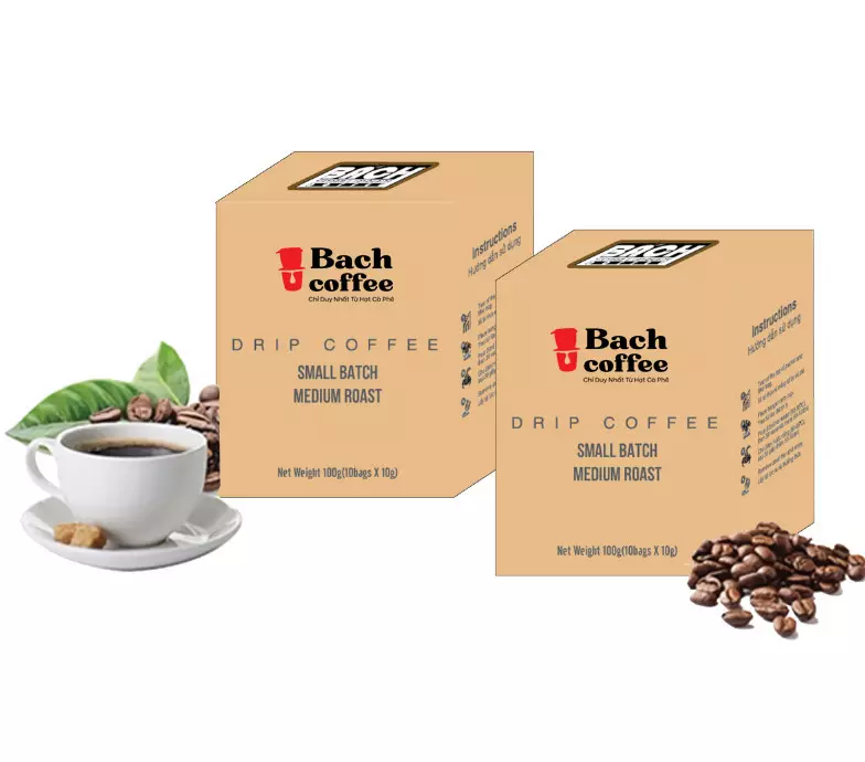 Premium 100% All Natural Single-Serve Pour Over Vietnam Arabica Coffee, Non GMO, Office Coffee 10 Pouches