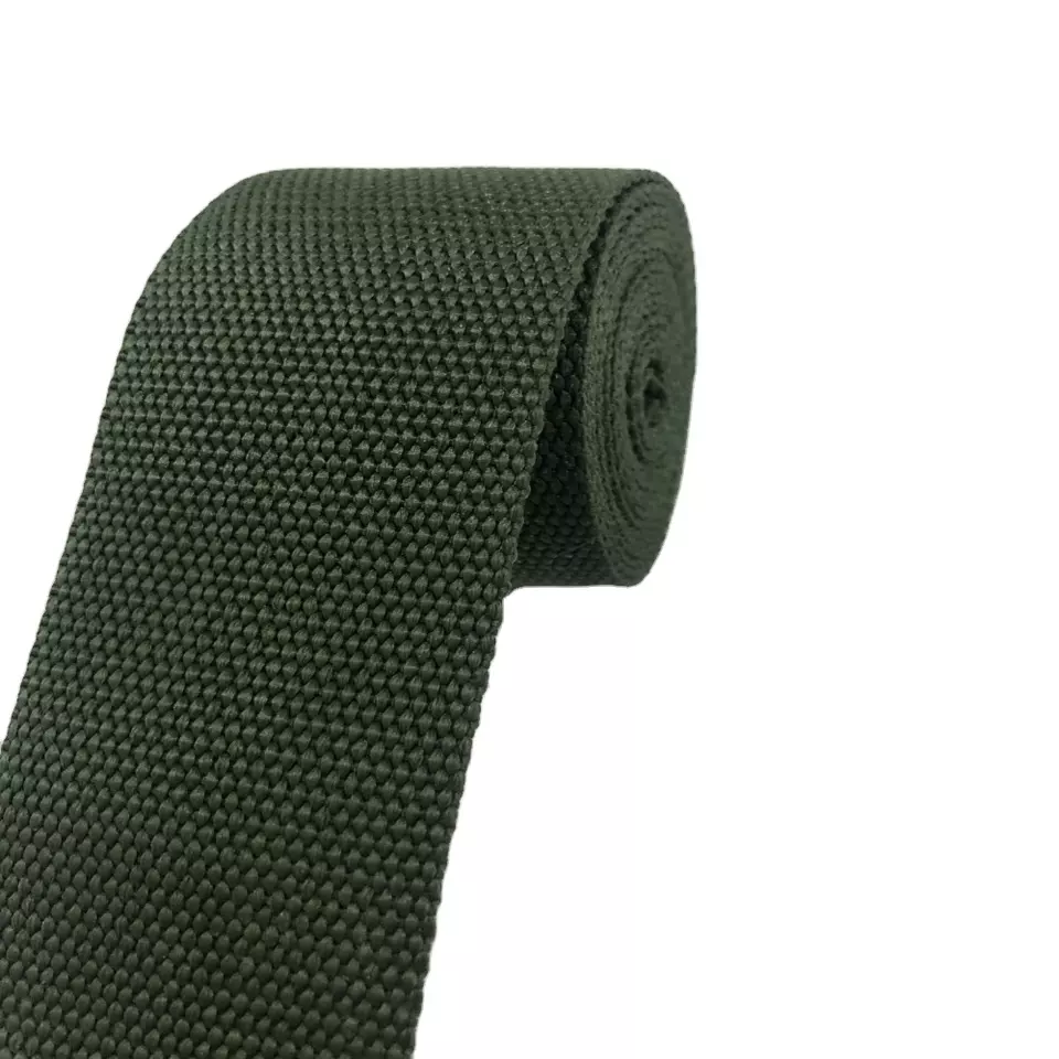 10cm Green Color Polyester Backpack Webbing Strap For Bag