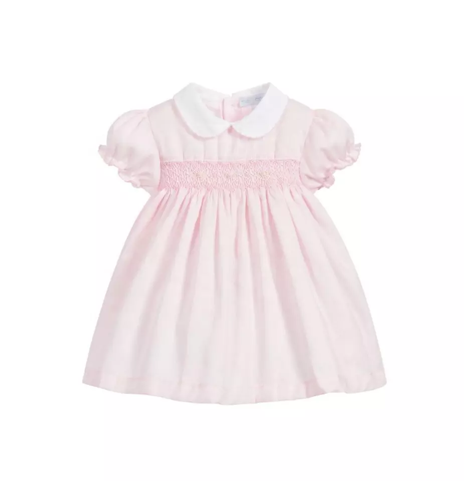 Embroidery Baby Girl Dress Hand Smocked Girl Dress High Quality 100% cotton made in Vietnam Wholesale