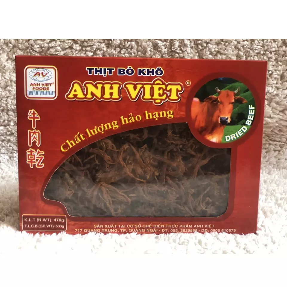 Traditional Vietnamese Taste Handmade 500g Spicy Delicious Soft Jerky Beef Meat Snacks For Travelling