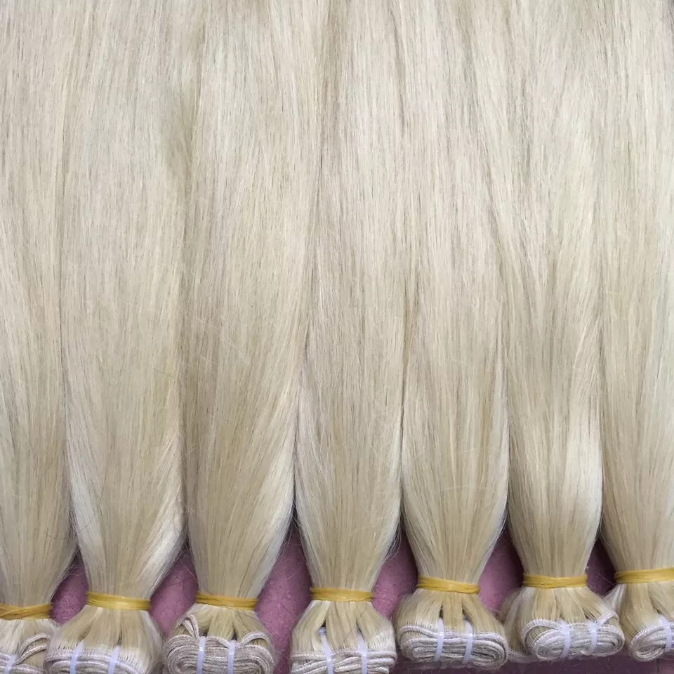 Luxury wholesale unprocessed raw hair brazilian blonde straight human hair blonde bundles peruvian