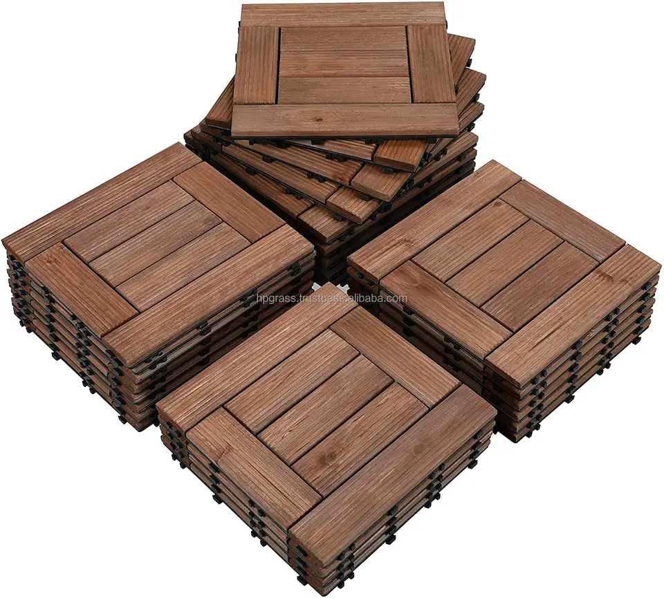 New hot item HPW-03 balcony outdoor floor tile flooring wood texture solid wood tile for decoration