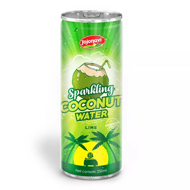 250ml Canned Sparkling coconut water Manufacturer Original Coconut Water With Lime Juice Coconut water