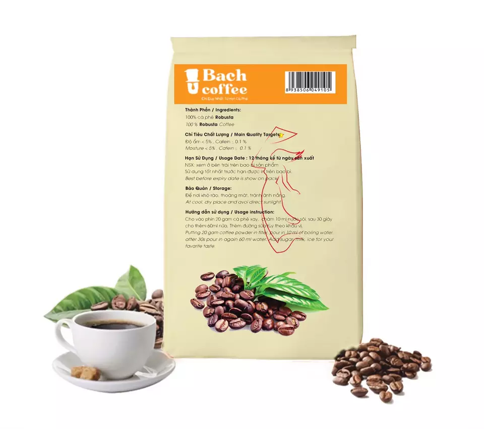 Organic Ground Coffee, Full City Roast - Fine Grind Decaf Arabica Coffee - Bach Coffee Decaf 8.8 Oz ( Bag)