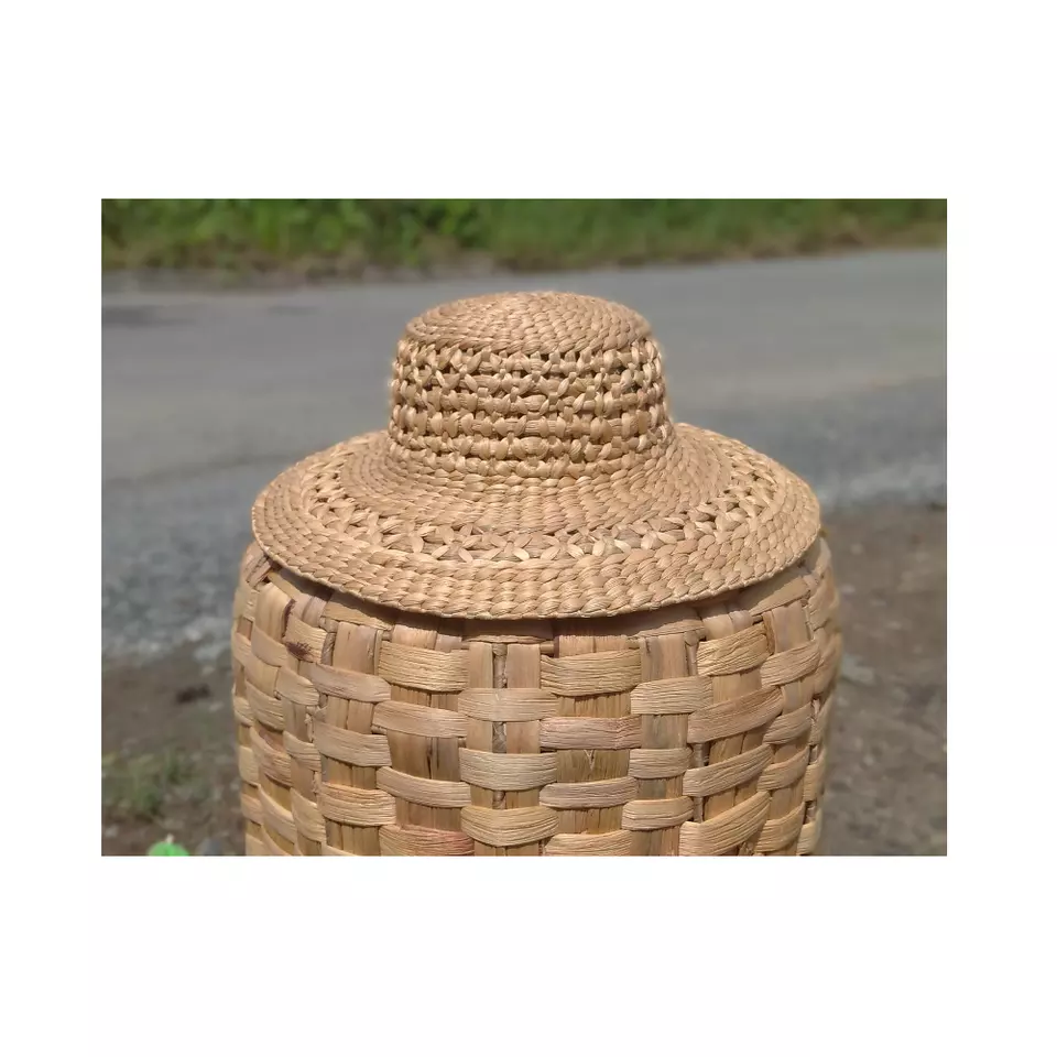 Cheap Price Eco Friendly Straw Beach Hats Water Hyacinth Straw Hats Women Low MOQ HUNG TAM VN from Vietnam