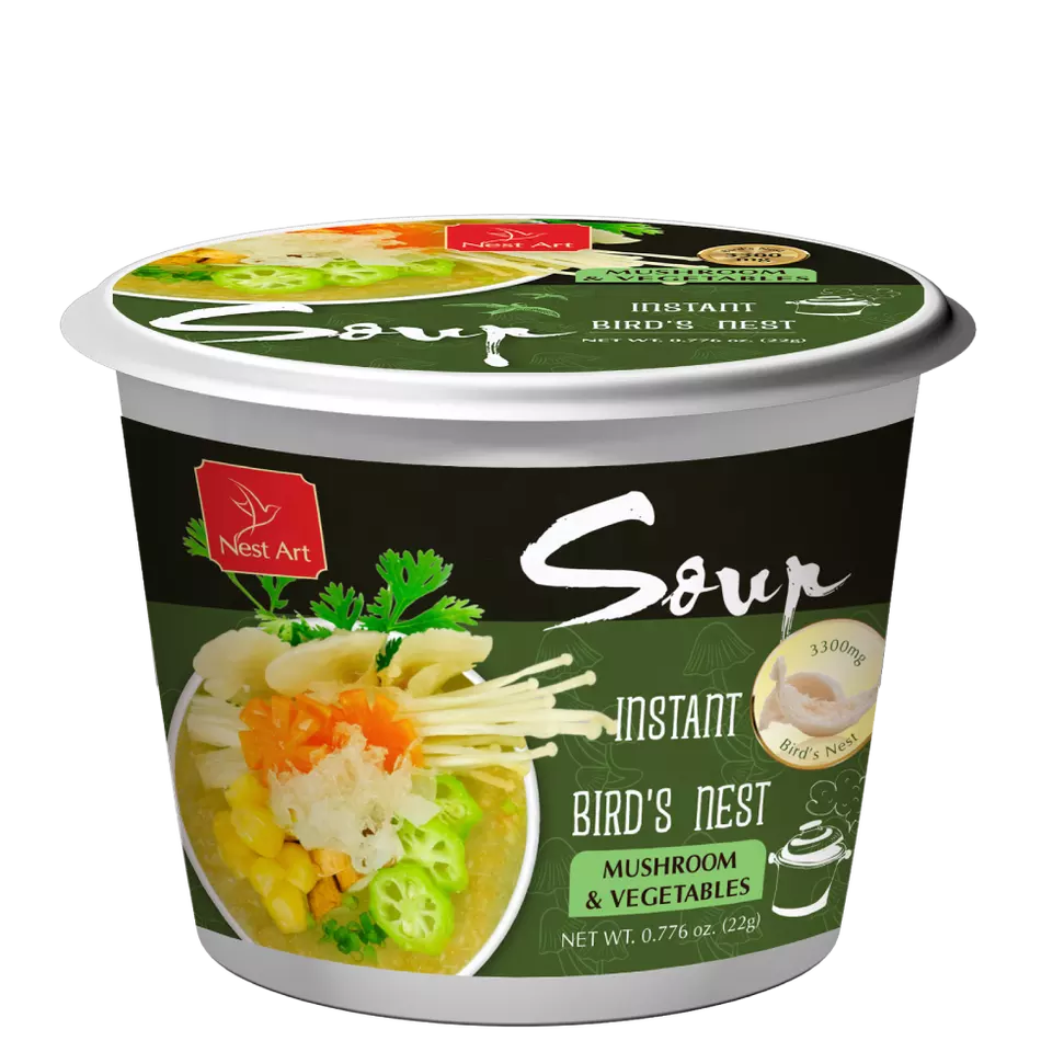 Instant Bird Nest Soup Nest Art Brand Freezed-dried Instant soup Fungus and vegetable flavor ready to eat
