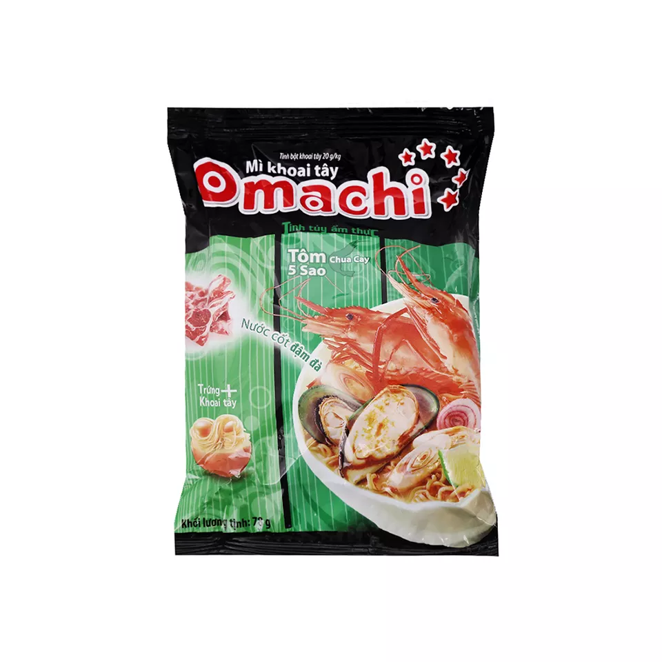 OMACHI Potato Noodle Hot Pot Sour & Shrimp - 78g