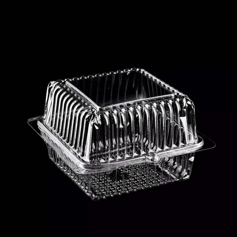 Transparent PET Disposable Biodegradable Food/Fruit/Vegetable Box Food Grade Plastic Tray for Food